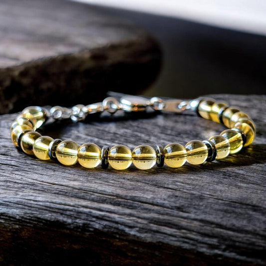 Radiant Citrine Bracelet with Hematite Accents