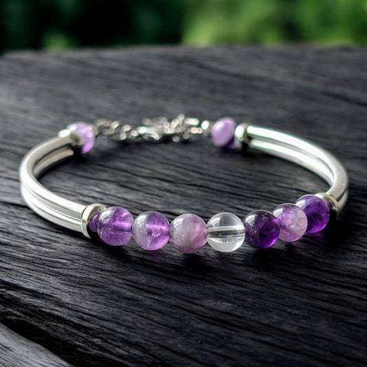 Amethyst and Quartz Bracelet